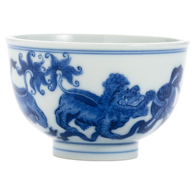 祖传窑仿明事事如意出唇杯