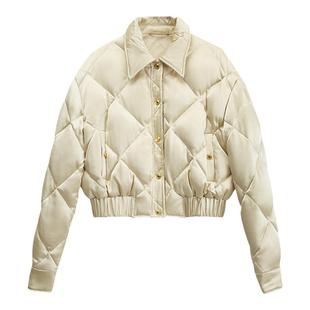 Garbociaga龙喜儿 一件足矣 醋酸短款外套菱形格派克羽绒服女1338