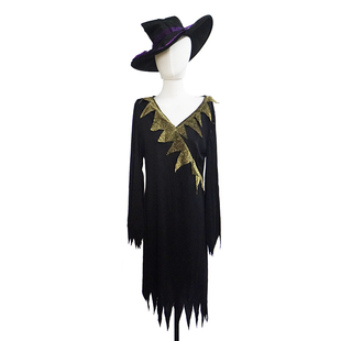 长款黑裙子儿童节万圣节服装成人死神COS黑色哥特风幽灵聚会搞怪