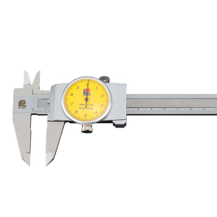 广陆游标卡尺带表内径高精度激光刻度线不锈钢工业级卡尺0-150mm