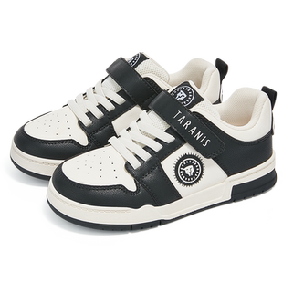 泰兰尼斯秋冬款男童低帮板鞋女童软底运动儿童鞋黑白熊猫休闲鞋子