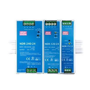 NDR明纬开关电源220转24V/12V/48V直流240/120/75导轨10A/5A替DRP