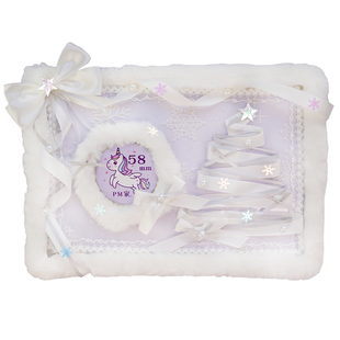 原创雪花圣诞彩色痛板成品扎包丝带痛可定制毛绒吧唧托谷美材料包