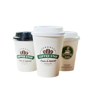 新天力双层隔热防烫中空热饮玉米低瓦楞加厚一次性奶茶咖啡纸杯