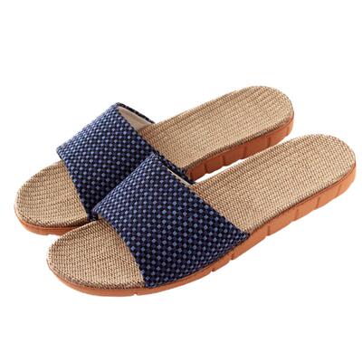 家居亚麻室内防滑厚底凉拖鞋夏天