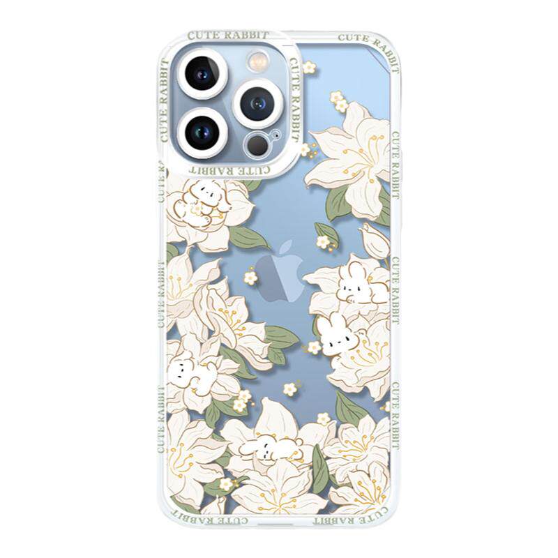 三川志适用于iphone17promax苹果15手机壳14plus原创16透明13mini兔子花xs适合夏天的韩系女7卡
