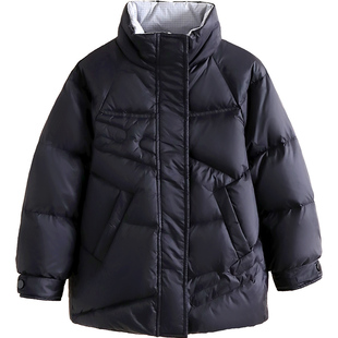 小虎帕蒂冬装男女童格纹小立领羽绒服中大童轻薄保暖外套儿童上衣