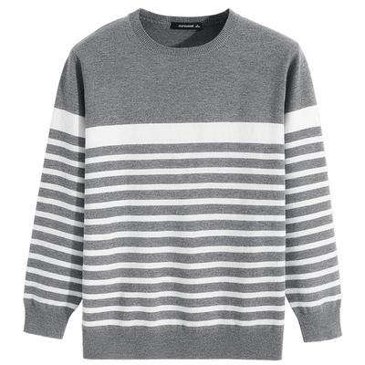 真维斯休闲通勤宽松条纹百搭毛衣