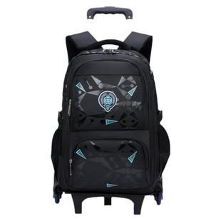 拉杆书包中小学生2-3569年级男生防水减负两用大容量爬楼梯双肩包