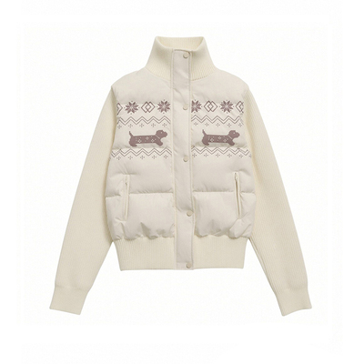 可爱腊肠狗印花棉服潮流少女