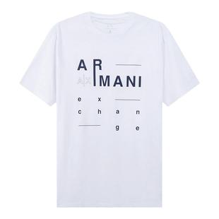 AX阿玛尼 男士通体徽标印花圆领男装短袖T恤 3RZTBP ZJ9TZ