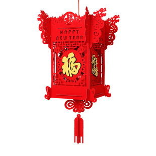 2026新款灯笼春节新年装饰绒布福字宫灯中国风室内马年小灯笼挂饰
