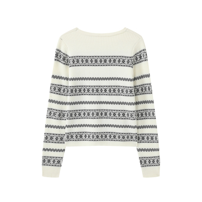 荒荒家提花菲尔岛套头毛衣