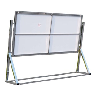 安全生产斜面宣传栏不锈钢广告展示公示栏户外单面展板框支架子