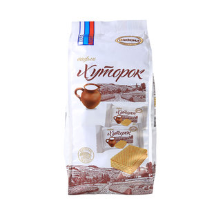 阿孔特威化礼包俄罗斯威化小农庄奶罐威化饼干休闲零食奶味十足