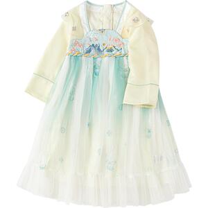 巴拉巴拉女童汉服连衣裙国风裙子春秋款宝宝古风公主襦裙儿童纱裙
