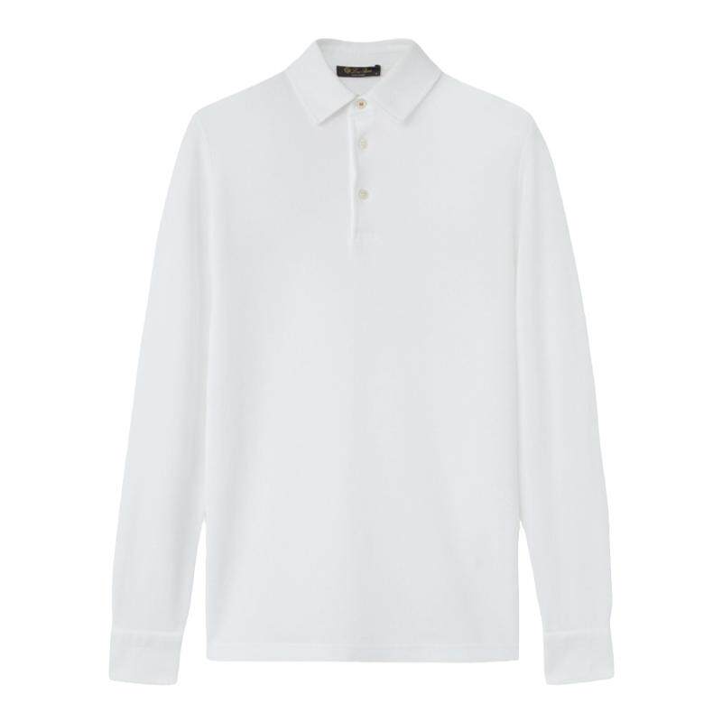 Loro Piana/诺悠翩雅男装运动休闲棉质白色长袖休闲polo衫