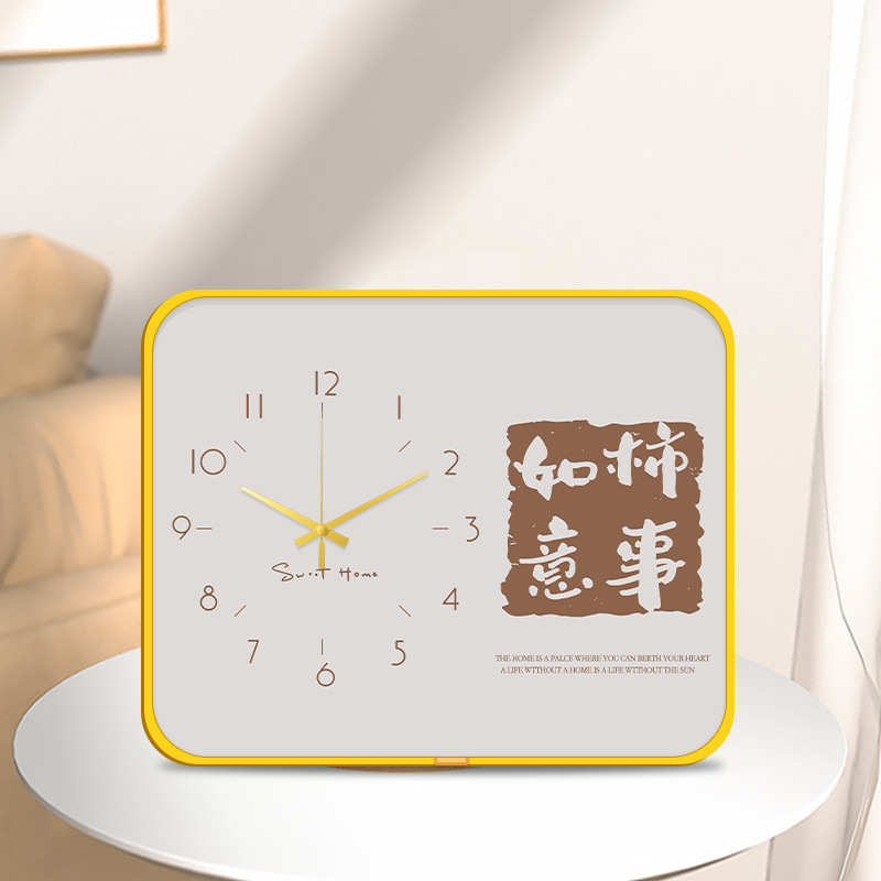 台式座钟桌面时钟座钟家用静音钟表摆件中式国风客厅卧室时尚钟饰