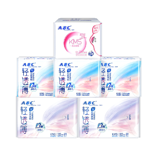 下拉详情享补贴 ABC卫生巾姨妈巾整箱棉柔日用超长夜用组合套装