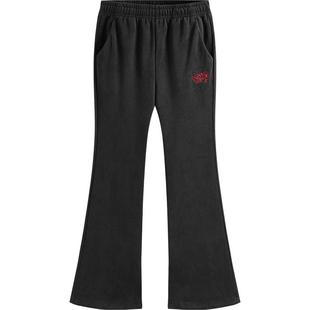 新年款安踏儿童装女童加绒裤子喇叭裤2026春季新款红色拜年运动裤