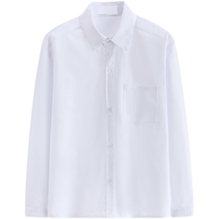 日系尖领白衬衫男DK学院风长短袖百搭款宽松大码学生毕业班服衬衣