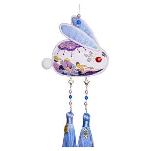 刺绣手工diy材料包平安符生肖龙年兔子过年车挂香囊福送男友礼物