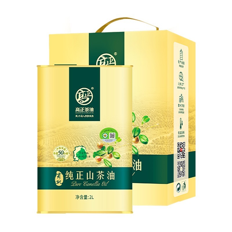 高正有机茶油2L压榨一级山茶油