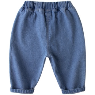 宝宝牛仔裤春秋款男童裤子春装儿童春季童装女宝洋气衣服小童童裤