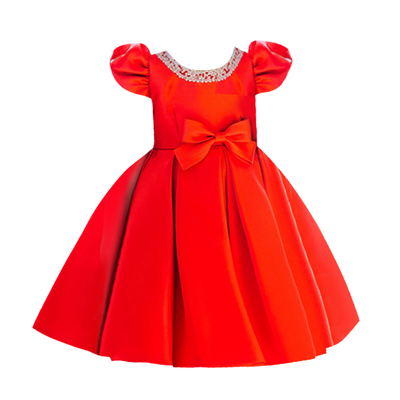 红色高级感礼服轻奢公主蓬蓬裙