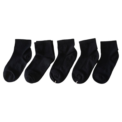 100%纯棉防臭透气儿童黑白袜子