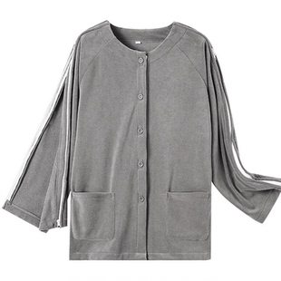 肩关节术后专用上衣男加绒理疗透析衣服袖子拉链睡衣手骨折护理服