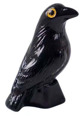 万圣节装饰黑色歪头乌鸦小摆件