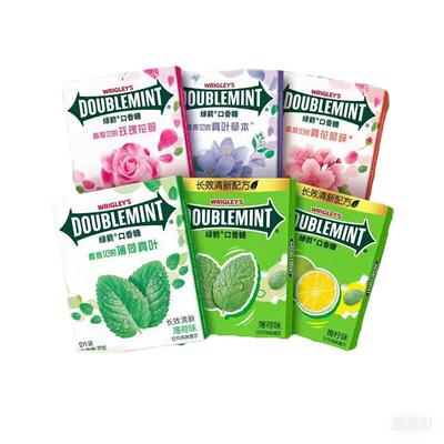 绿箭口香糖12片清新口气接吻真花叶玫瑰茉莉薄荷盒装草本零食办公