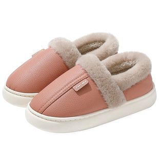 红豆老人防水棉拖鞋女款冬季防滑2025新款家居保暖包跟老年棉鞋女