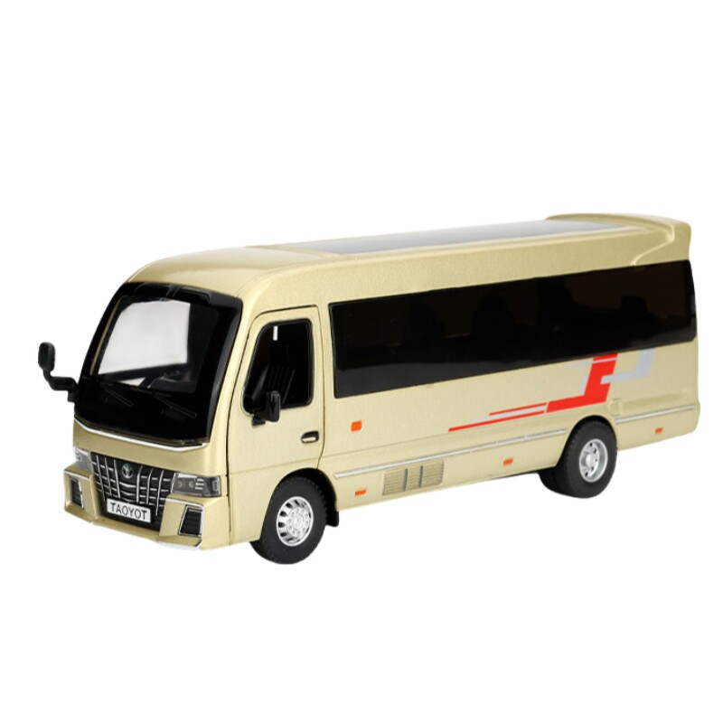 仿真1:32丰田考斯特巴士警车汽车模型合金大客车儿童玩具车男孩