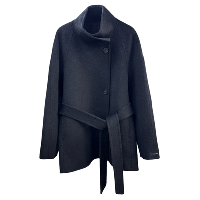 黑色立领短款牦牛绒双面羊毛大衣女25年秋冬新款韩版气质毛呢外套