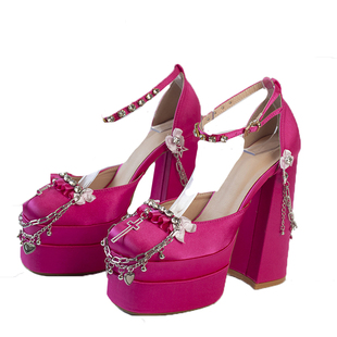 [千禧辣妹]六芒星原创lolita手作涩谷y2k亚比哥特厚底恨天高跟鞋