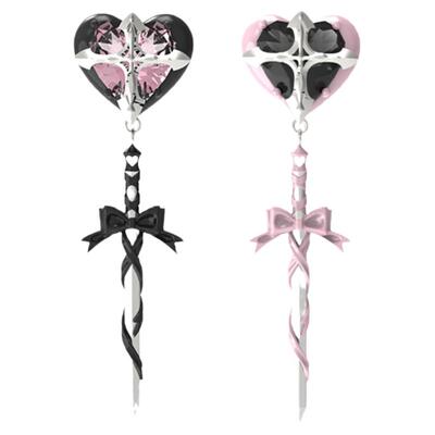 甜酷辣妹女鸳鸯色耳环