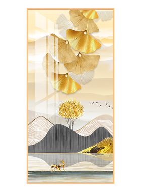 玄关装饰画轻奢风景招财挂画
