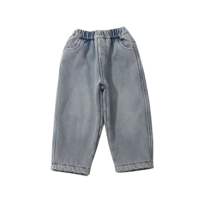 女童加绒牛仔裤冬季2025新款保暖