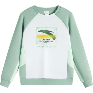 安踏儿童卫衣男童圆领套头衫2026春季新款大童跑步运动打底衫上衣