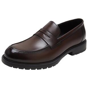 莱尔斯丹商场同款商务低帮圆头休闲男鞋乐福鞋4TM61402