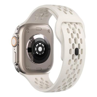 适用Applewatch苹果手表ultra2专用3一体透气氟橡胶表带iwatch S9/10运动11智能7/8男生6夏天5透气4腕带3