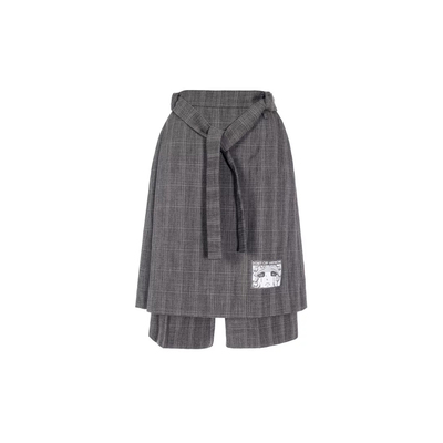 韩火火新款灰色格纹休闲裤