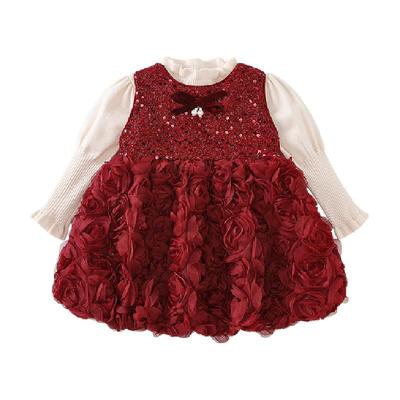 凡猎女童冬季加绒连衣裙公主裙