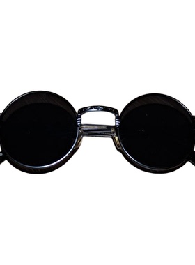 古着90年代黑色框架圆形太阳镜
