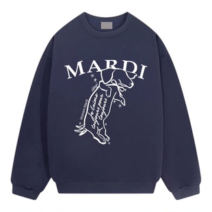 idcerem Mardi跳跳狗卫衣女秋冬季加绒宽松腊肠狗韩系休闲上衣男