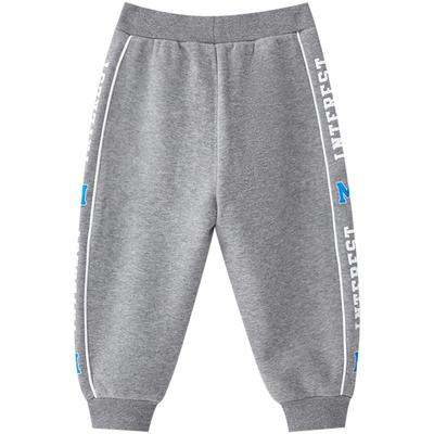 美特斯邦威童装moomoo加绒长裤男童冬新款侧边撞色字母印花裤子