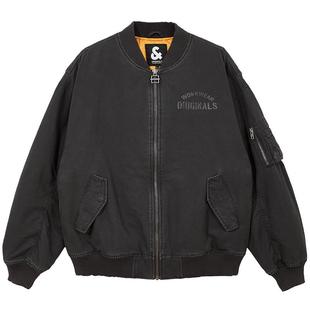 杰克琼斯男装春秋季2025年宽松美式复古飞行员夹克外套棒球服短款