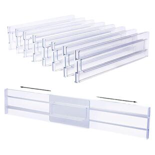 抽屉收纳分隔板自由伸缩厨房隔断条透明隔板衣柜分割神器工具套装